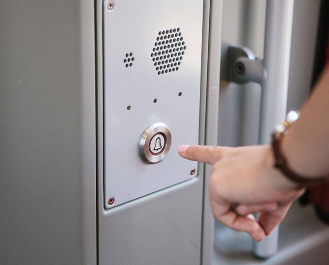 A press to talk button