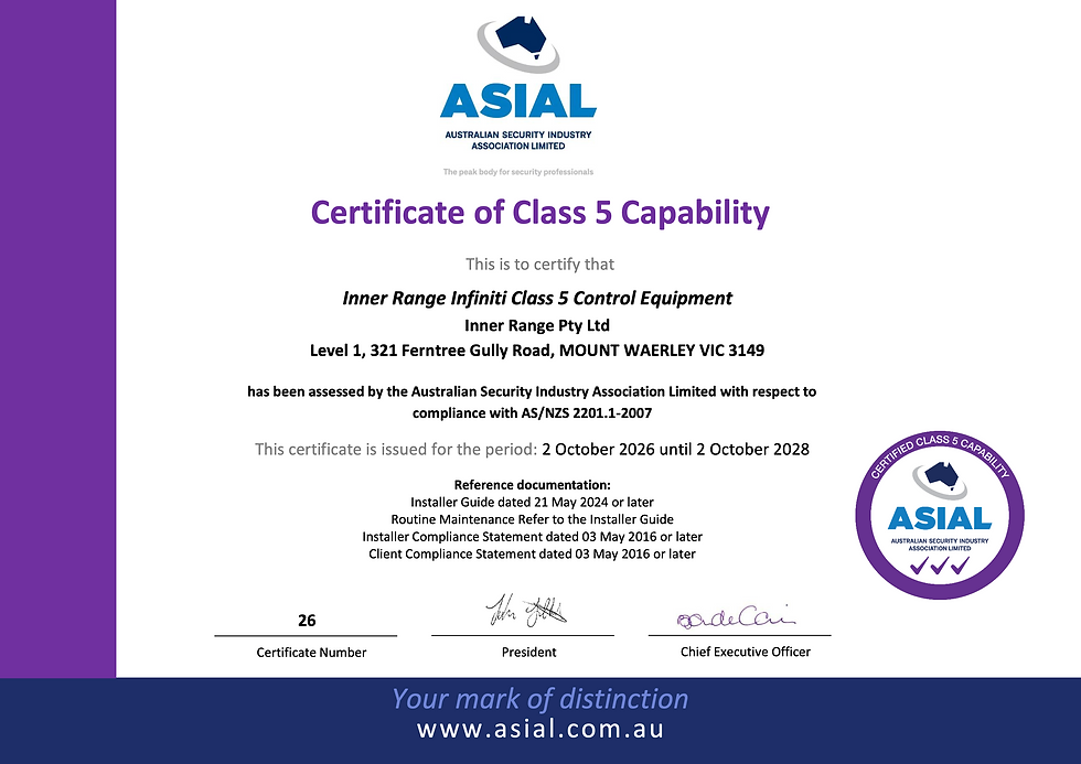 Inner Range Pty Ltd - Class 5 Cert # 26_2026.png