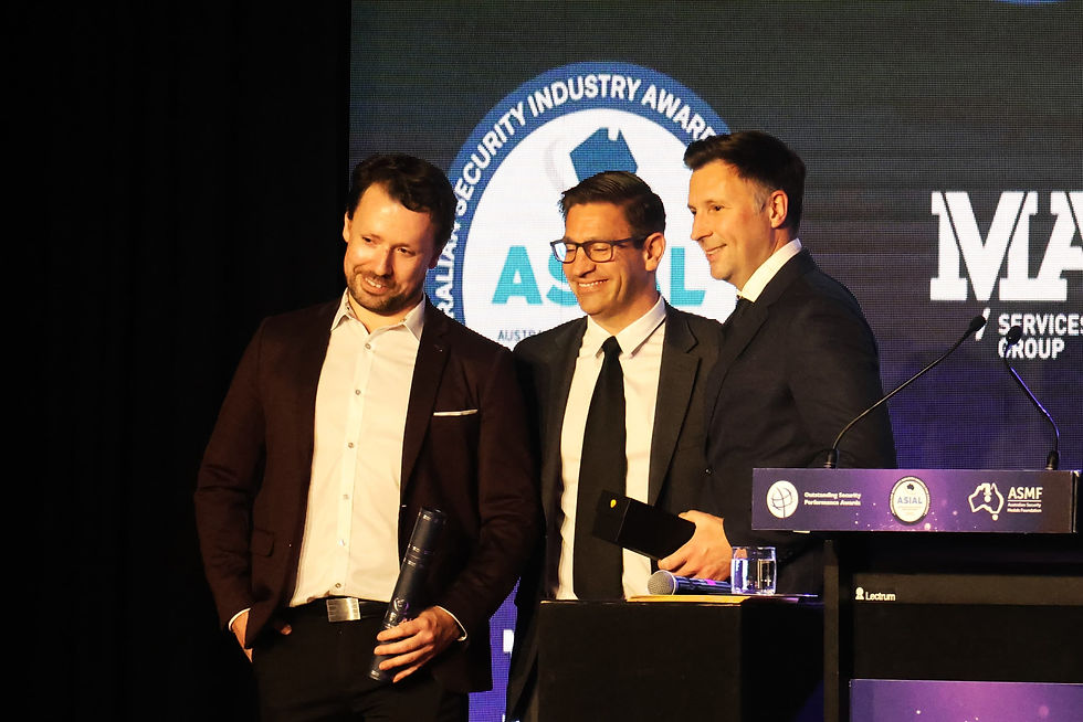 Steve and Jason collecting their award