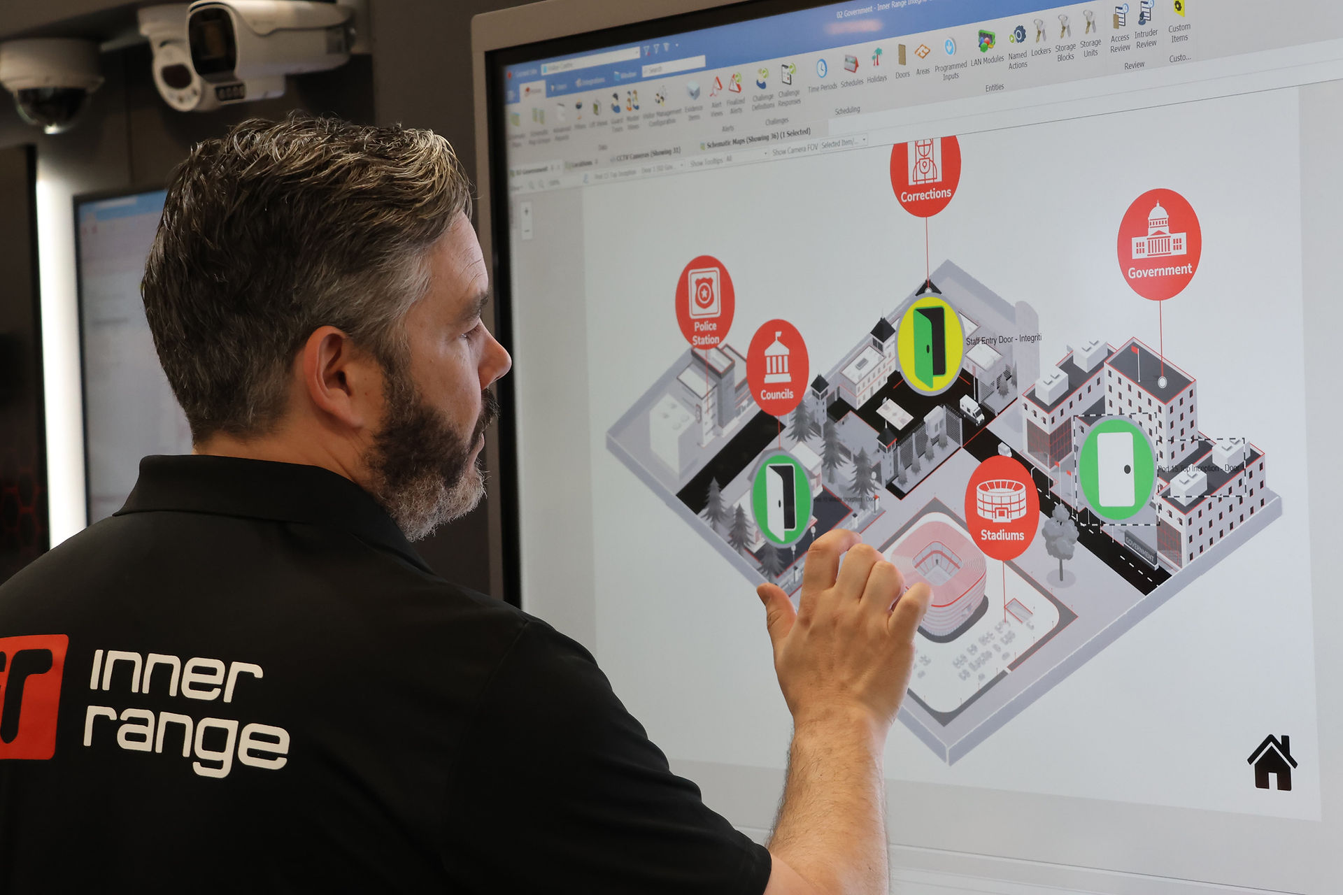 Dan interacting with the Schematic maps