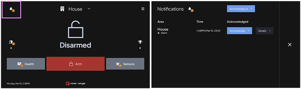 Inception Touchscreen notifications