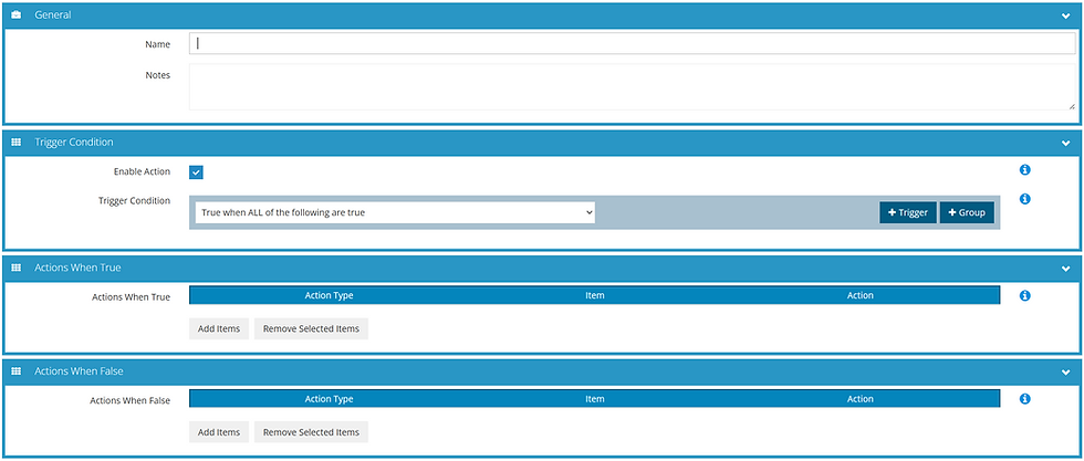 Inception Automation menu 