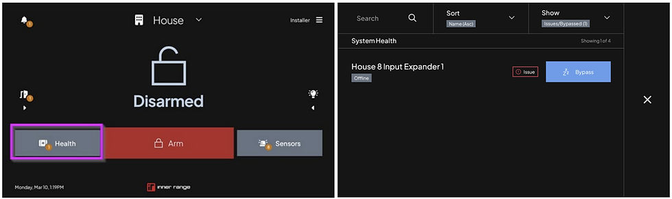 Inception Touchscreen health