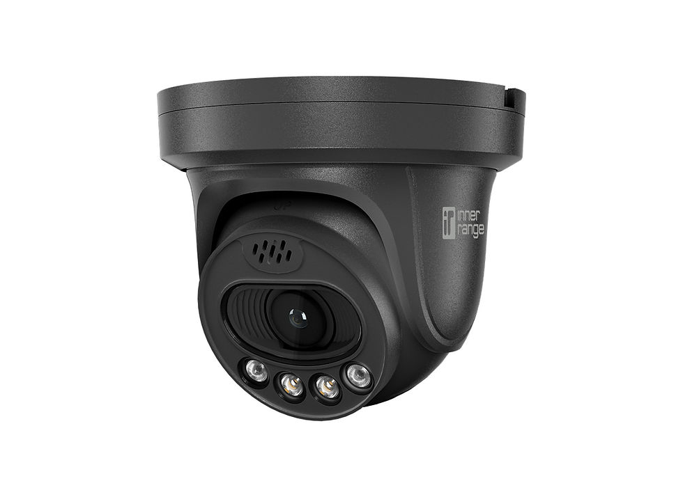 IR Video Pro 8MP Outdoor Varifocal Flateye Dual Light Turret Camera, Active Deterrence, Black